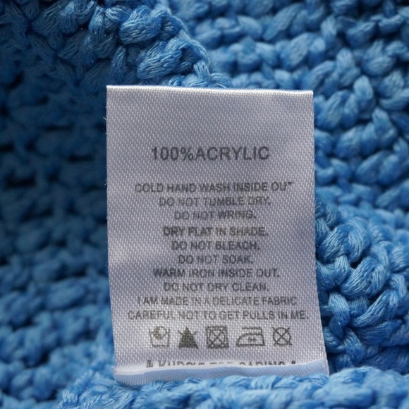 BEGINNING BOUTIQUE | Women’s Cleo Crochet Mini Dress Coverup Blue 4 - Picture 6 of 6